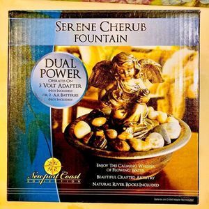 Newport Coast Serene CherubTabletop Water Fountain